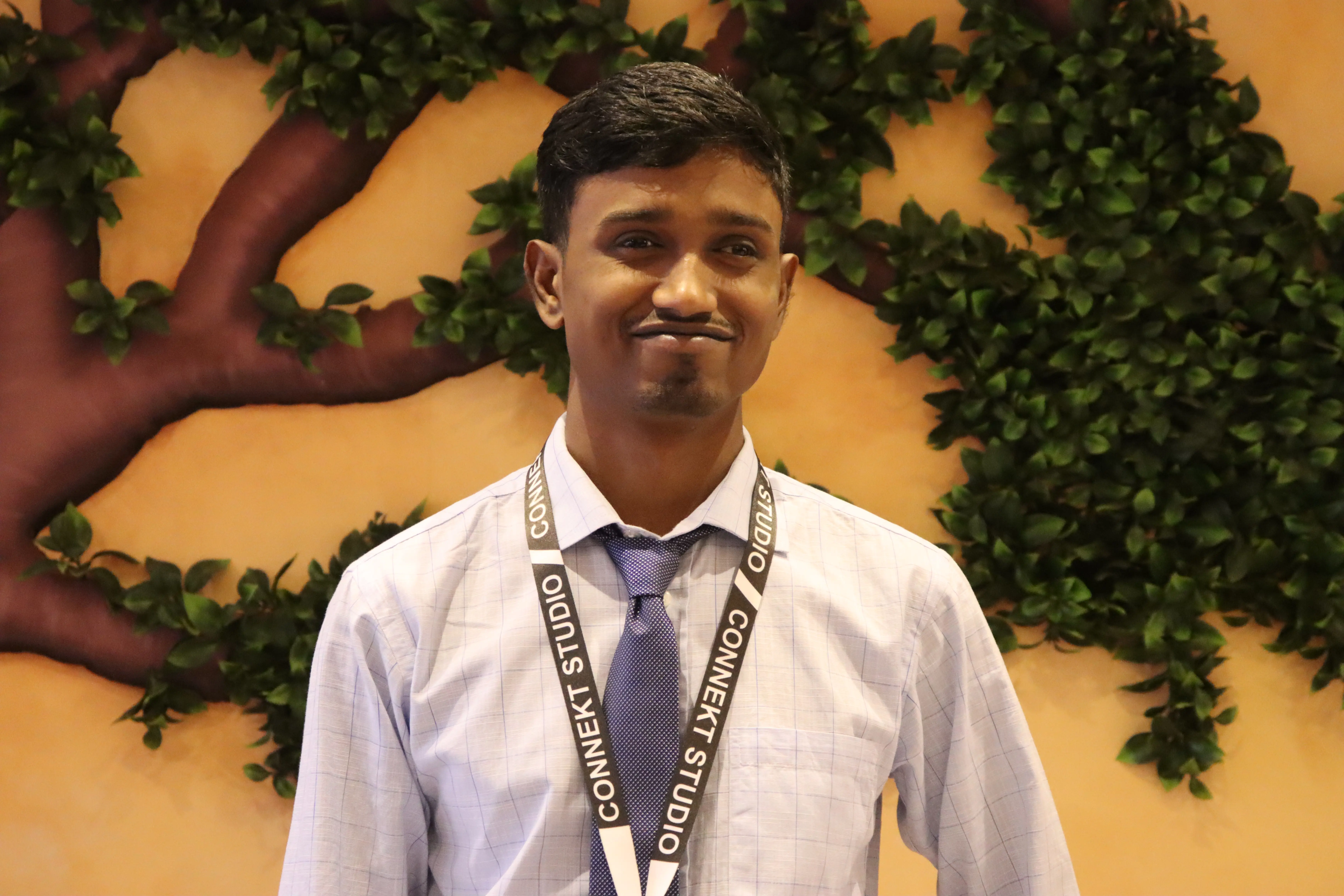 Nasir with ID card