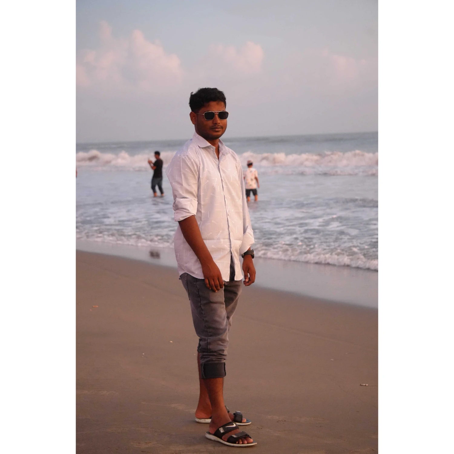 Akram enjoying the sunset view at Cox's Bazar