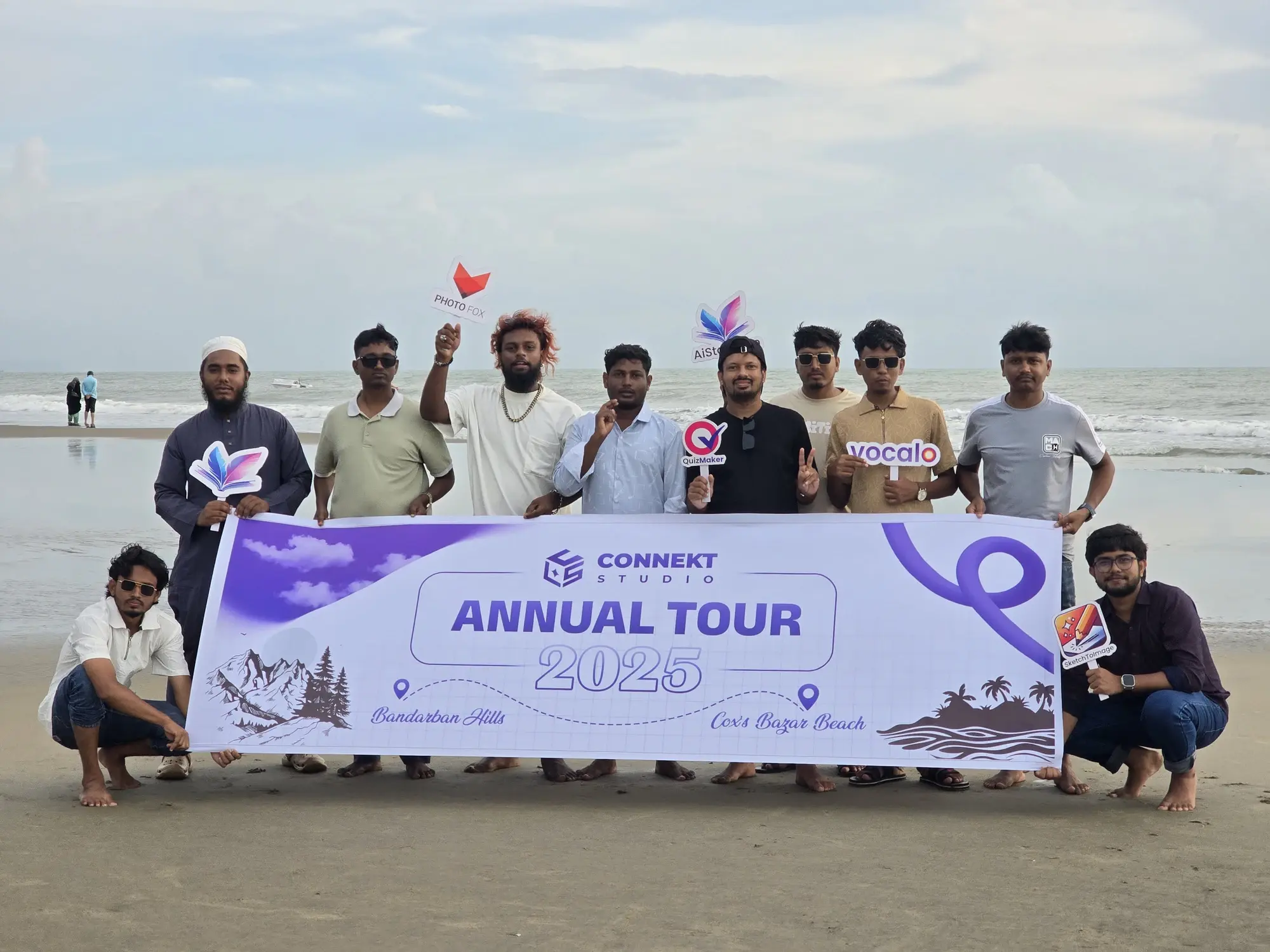 Connekt Studio banner photoshoot with colleagues at Cox's Bazar