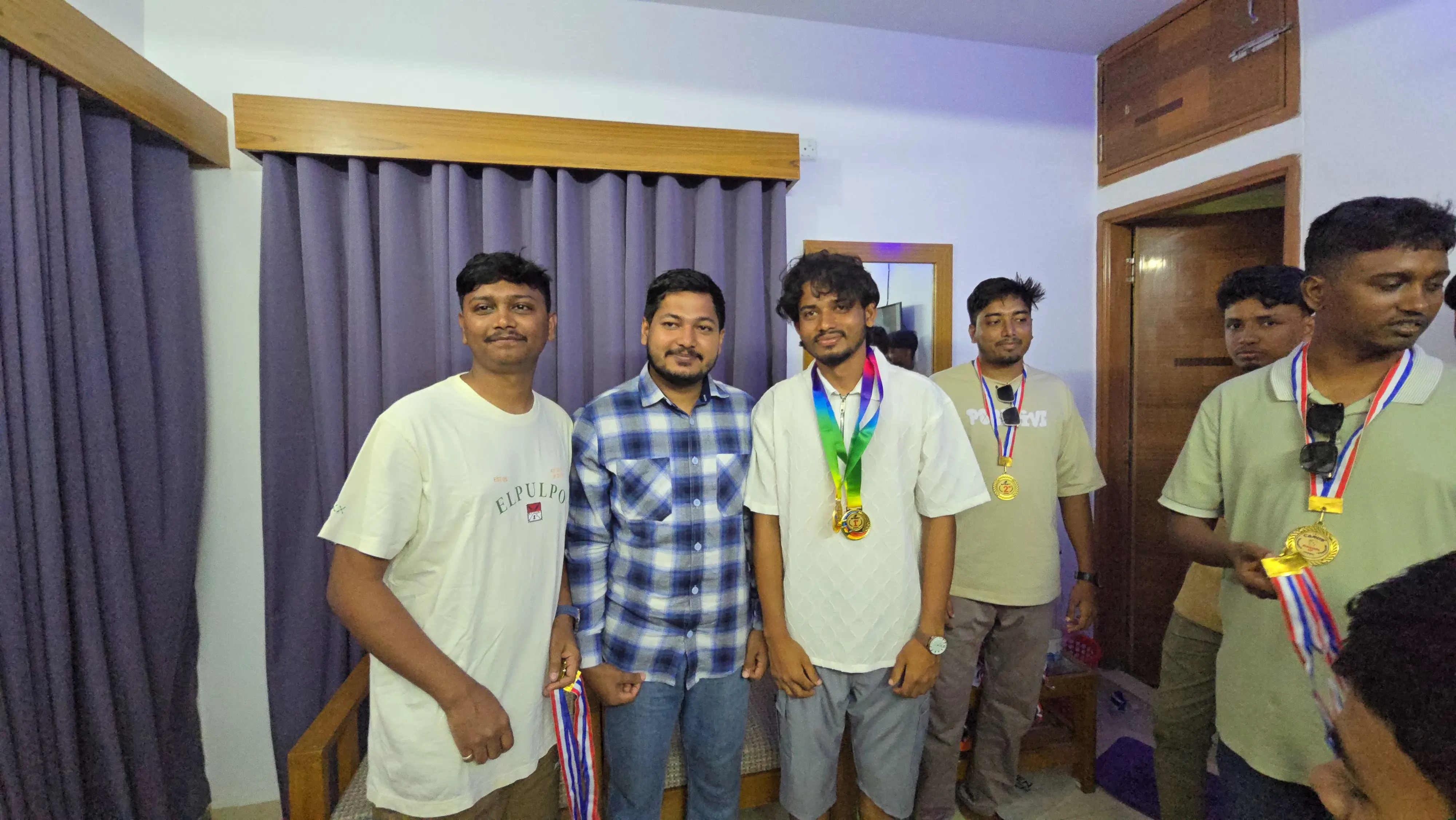 Rabbi celebrating his game medal win at Cox's Bazar