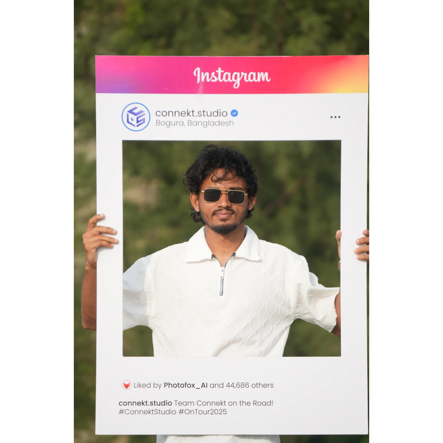Rabbi posing for PhotoFox AI banner photoshoot at Cox's Bazar