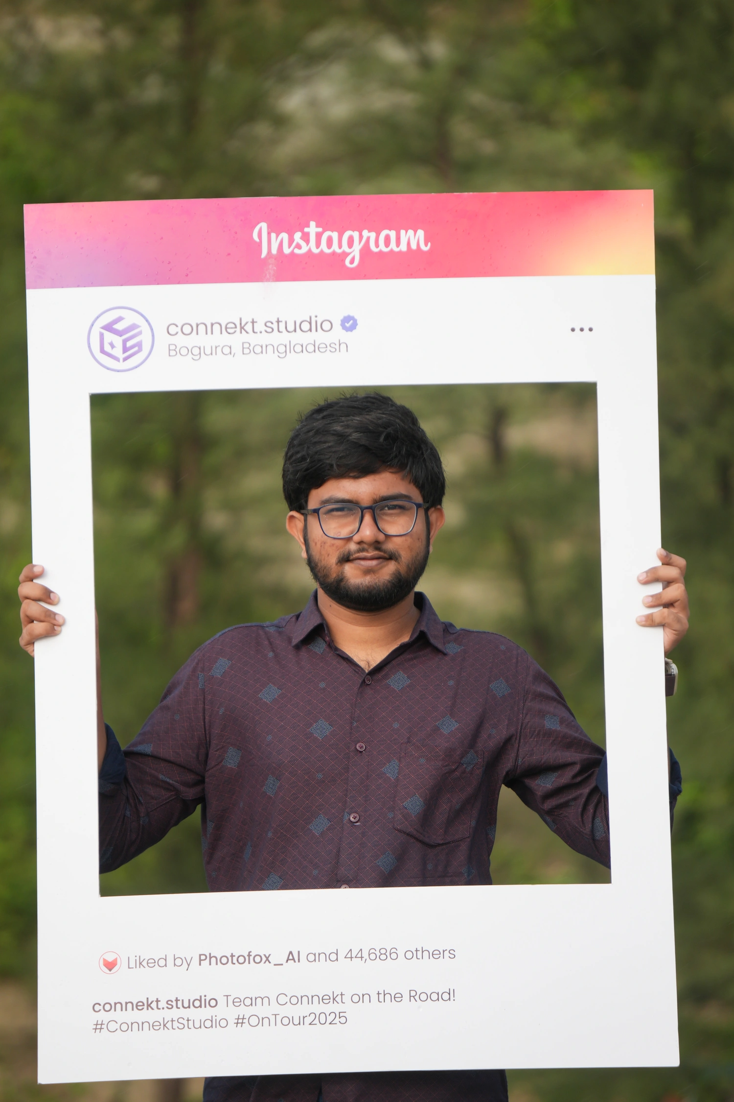 Riad striking a pose for PhotoFox banner photoshoot at Cox's Bazar