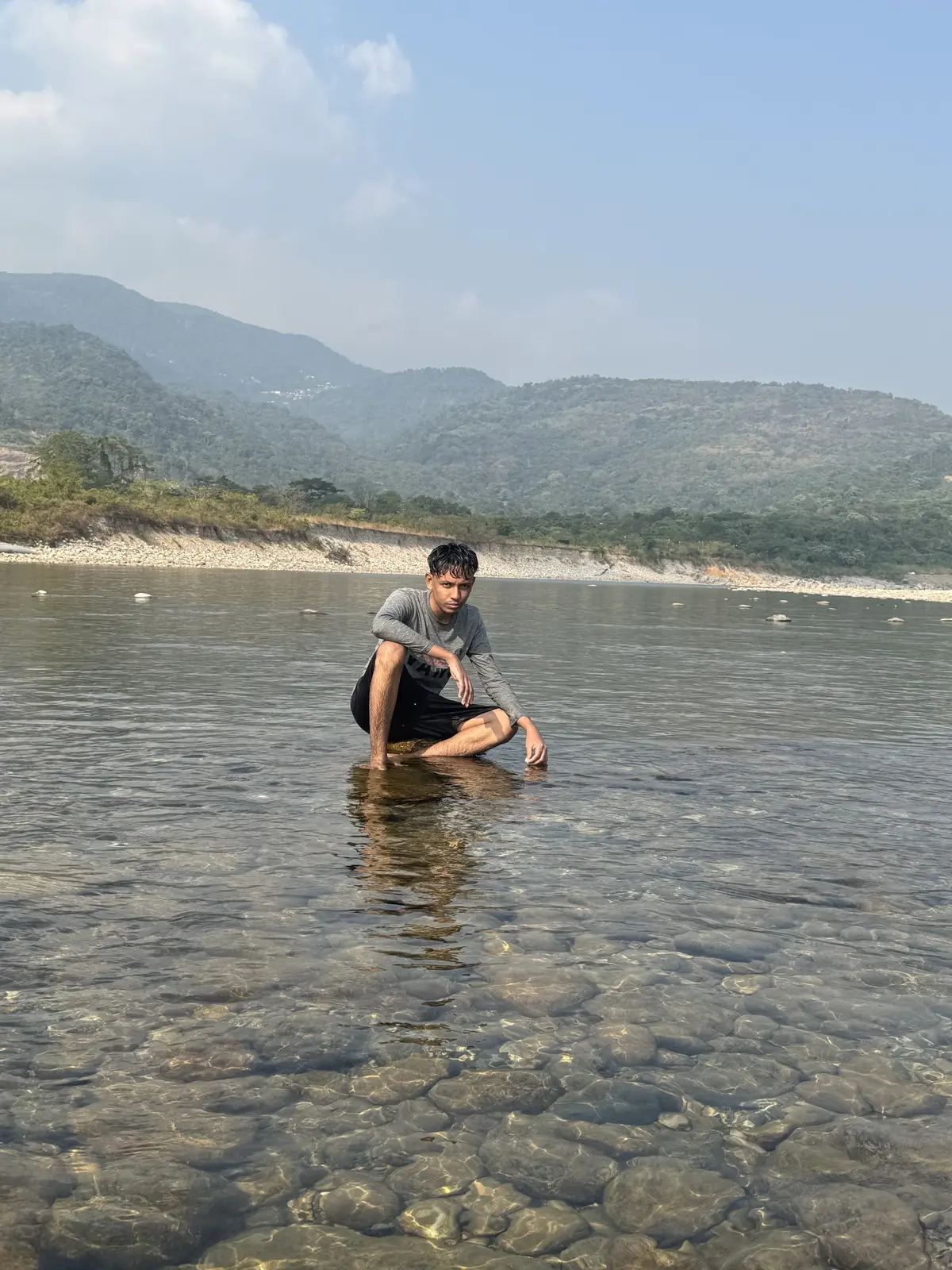 Mahmudul enjoying the natural beauty of Sada Pathor