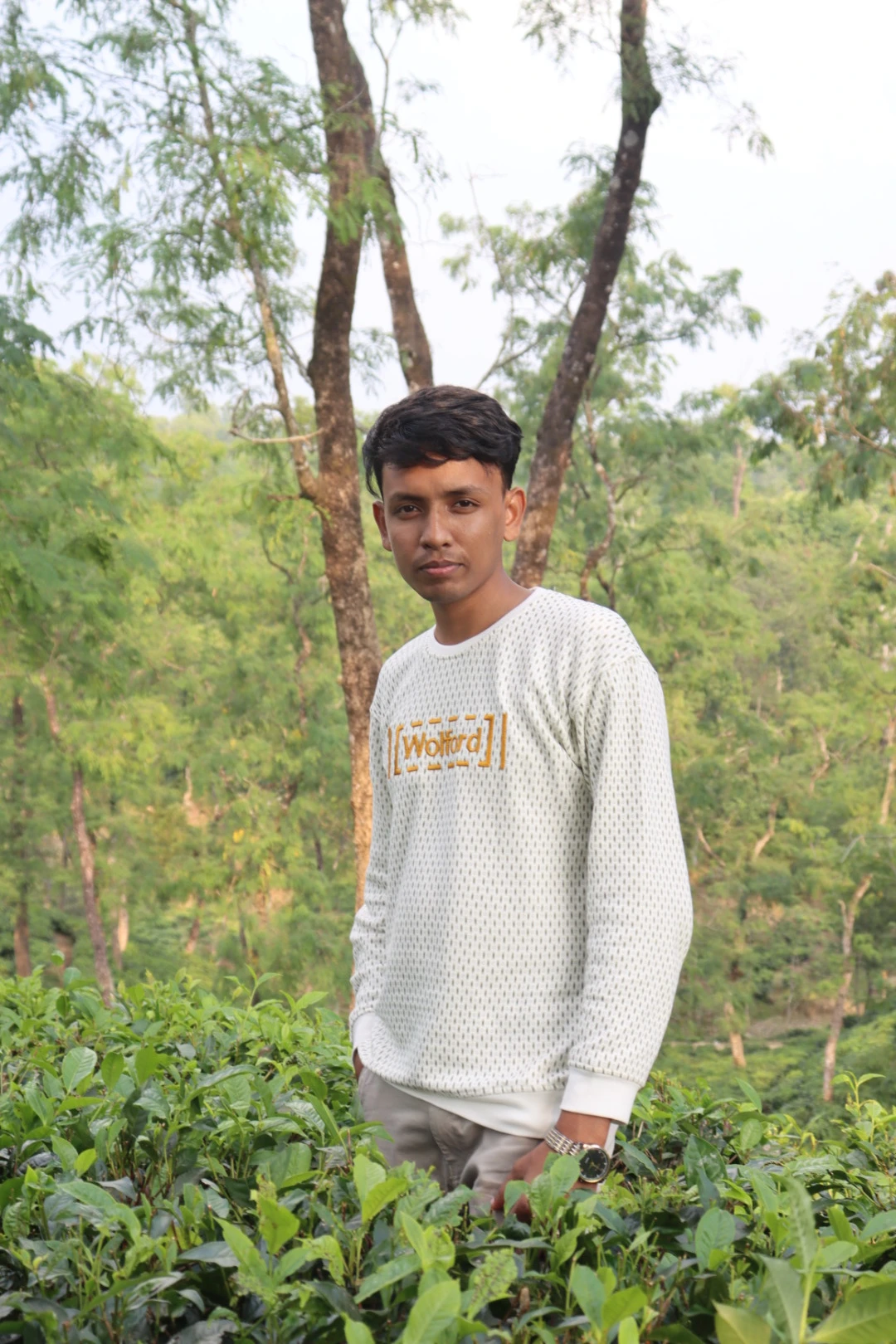 Mahmudul amidst the vast tea gardens