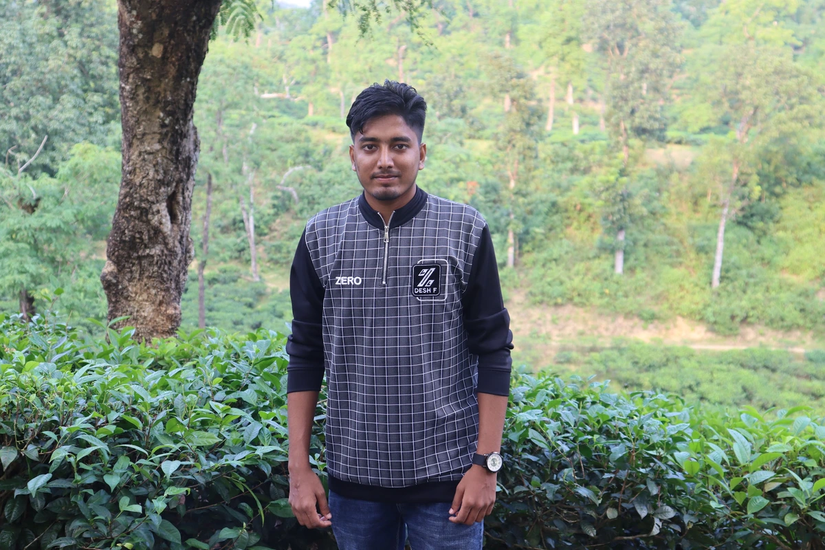 Manik exploring the tea gardens of Sylhet